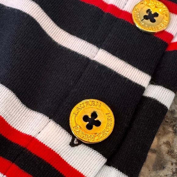 Ralph Lauren Striped Black and Red Women's cotton tshirt Dress NWT L - Picture 13 of 14